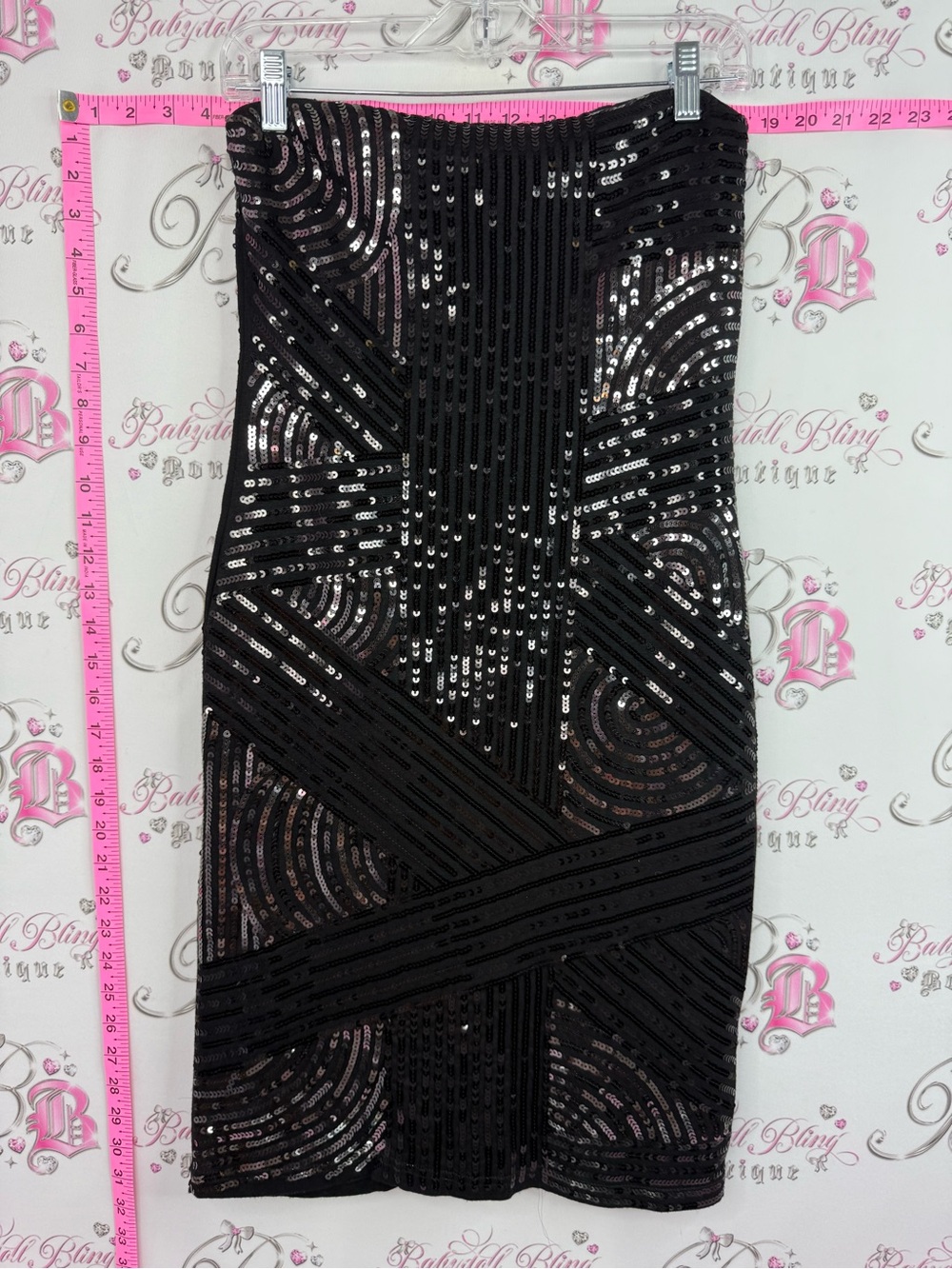 Dress sequins sparkly Strapless Black Sequin Sheath Dress